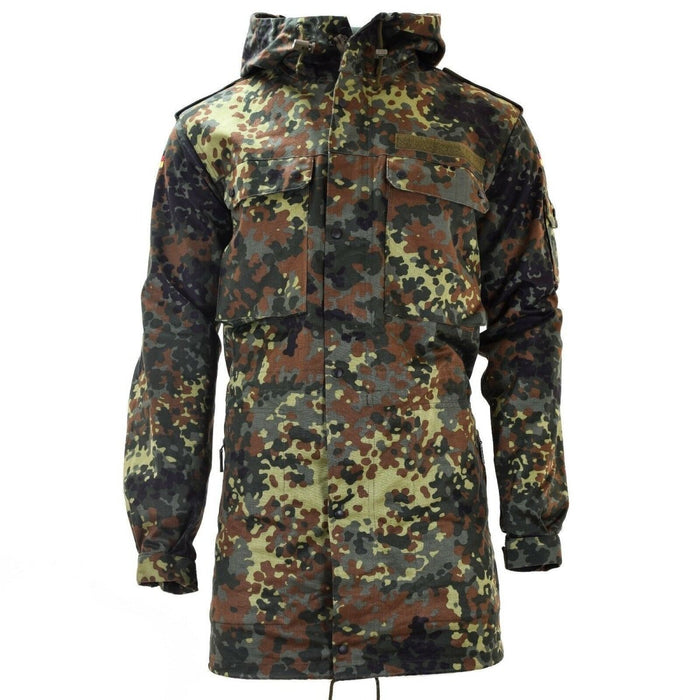 Oryginalna kurtka polowa armii niemieckiej typu parka wojskowa z kapturem Flecktarn bojowa - GoMilitar
