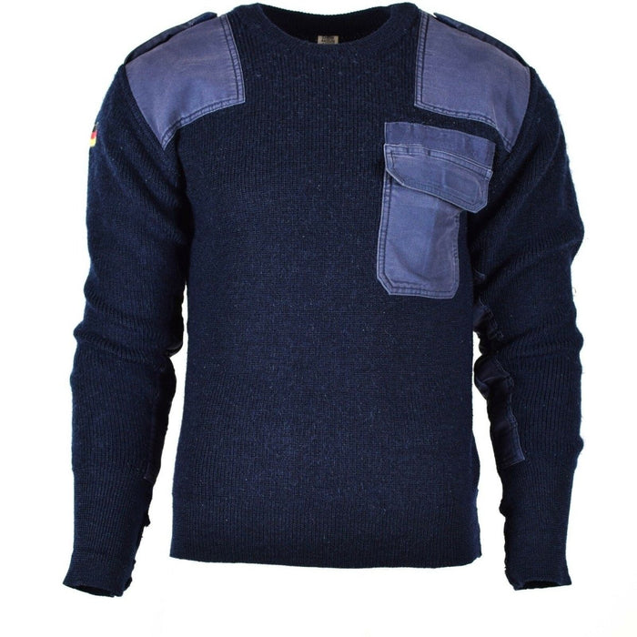 Oryginalny sweter armii niemieckiej Commando Jumper Blue granatowy sweter Wool Military - GoMilitar