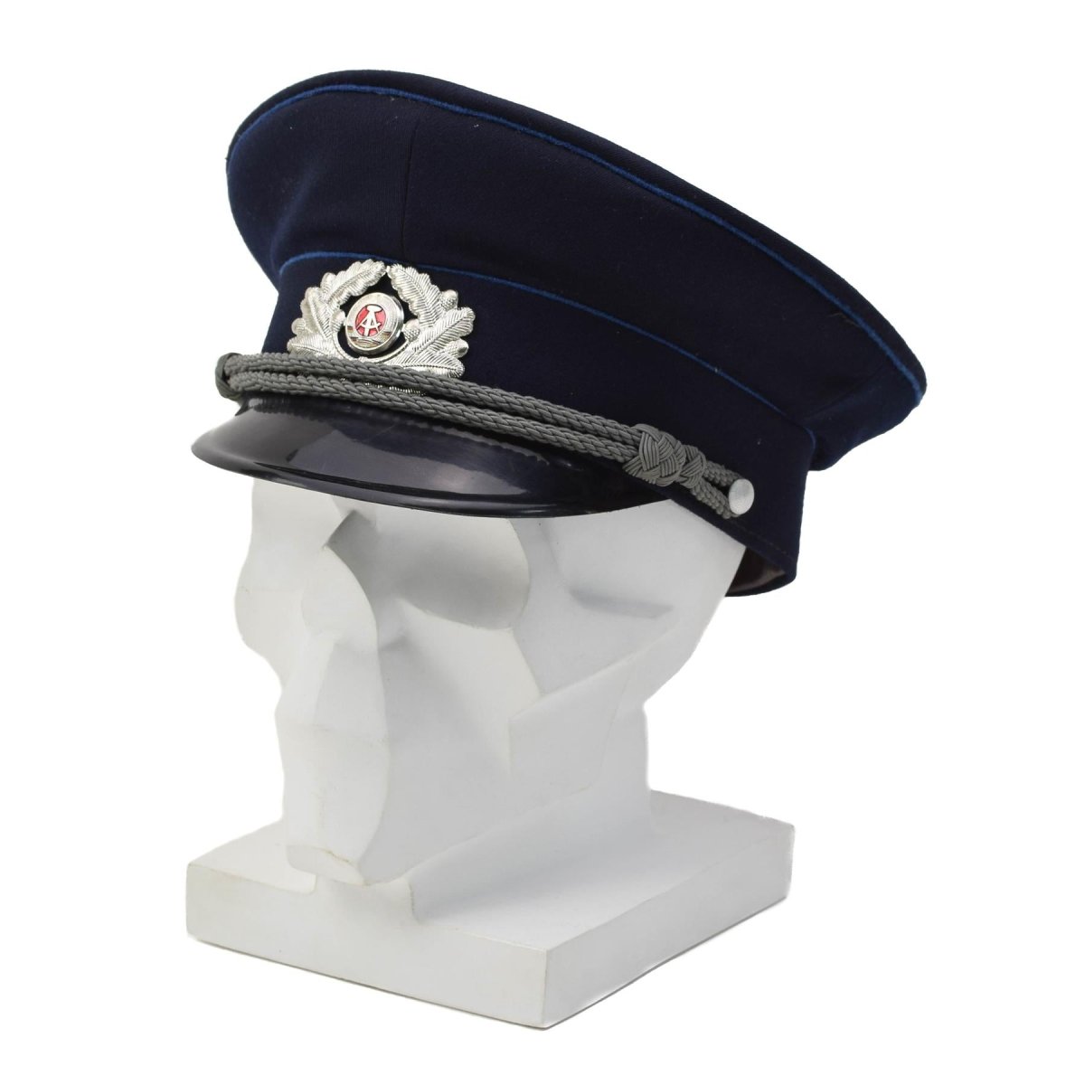 Oryginalny niemiecki przewód sądowy Mdl z daszkiem NVA Soldat Badge Blue