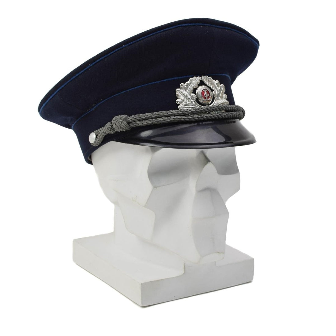 Oryginalny niemiecki przewód sądowy Mdl z daszkiem NVA Soldat Badge Blue