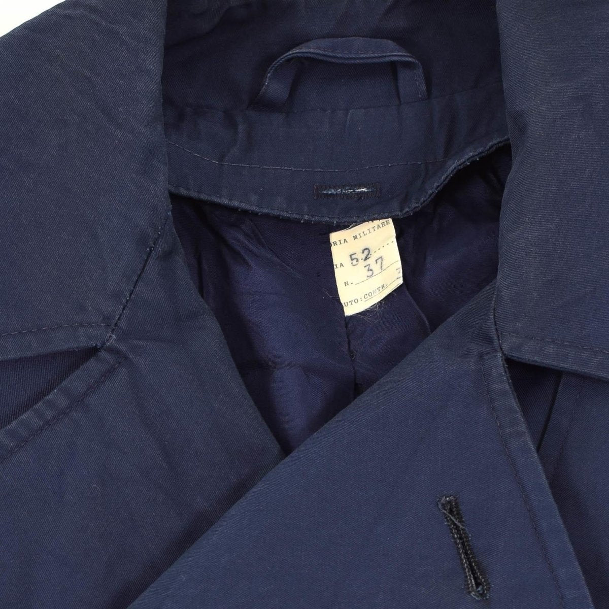 Oryginalny Włoski Trenchcoat Khaki Blue Plain Color Problem wojskowy