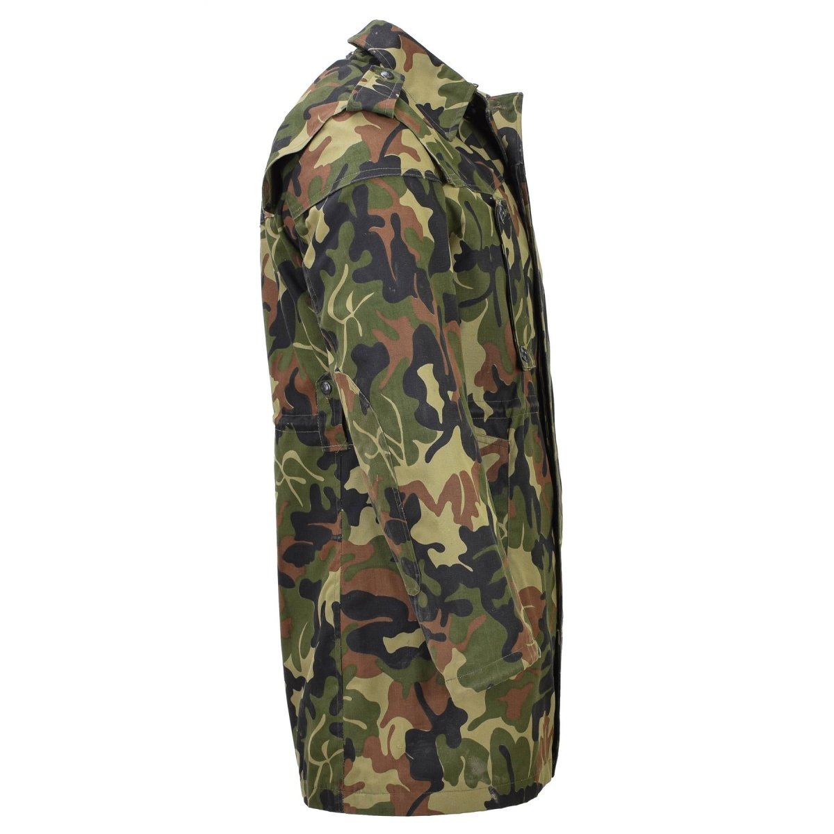 Oryginalny rumuński wojskowy Parkana M93 Camo liść z kapturem długi kurtka taka taka nowa