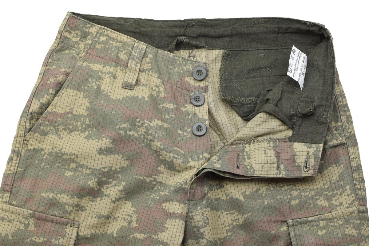 Oryginalne Tureckie Spodnie Polowe Ripstop Army Wydane M2008 Camo Używane