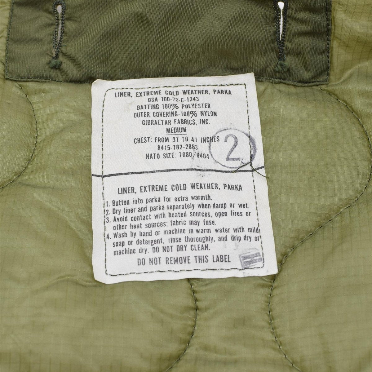 Oryginalne guziki amerykańskiej armii M65 Parka Liner Extreme Cold Weather w kolorze oliwkowym