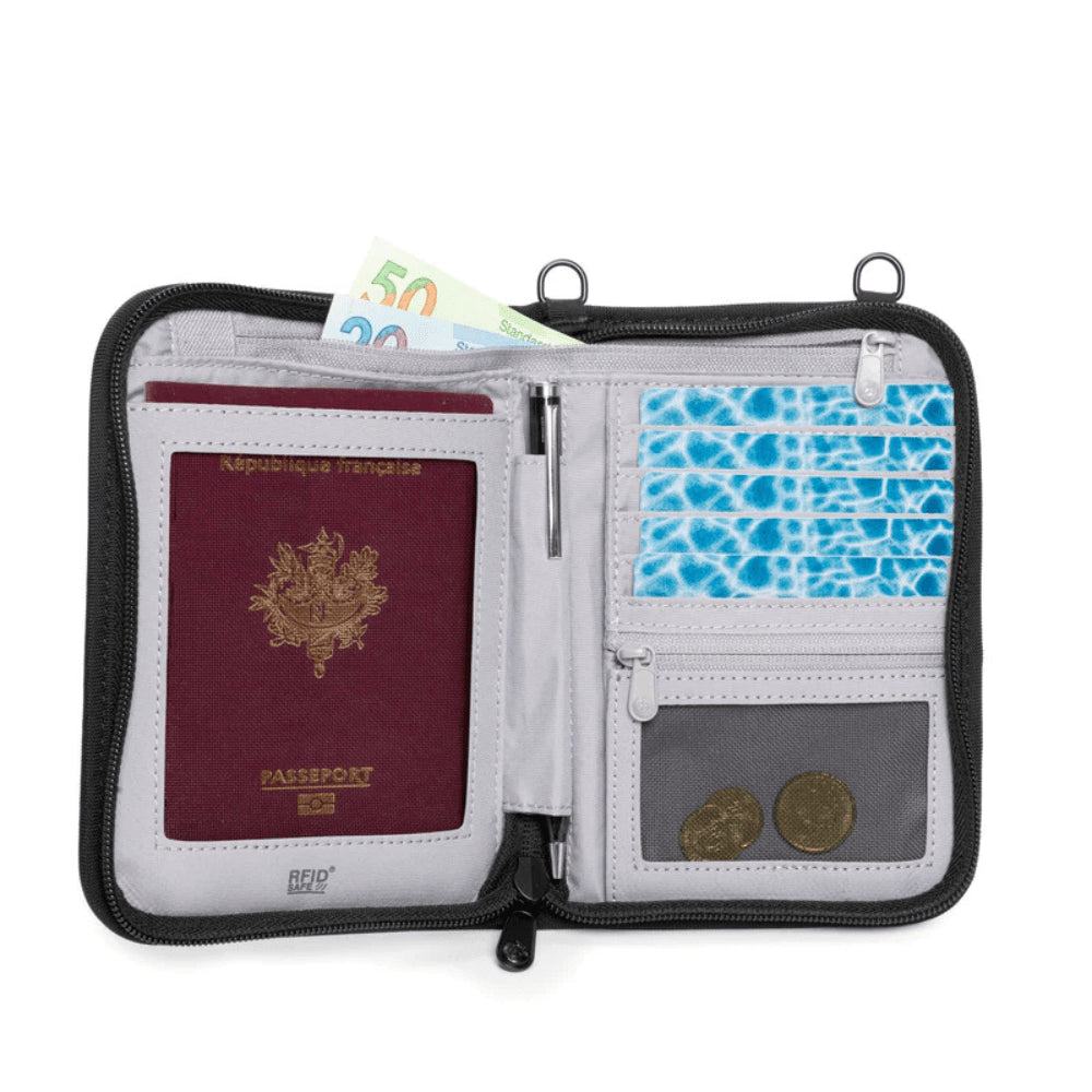 PACSAFE V150 Dokument Bag Compact Organizer anty -kradzież RFID BLOKOWANIE