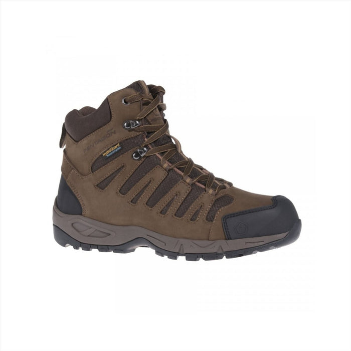 Buty taktyczne PENTAGON Achilles XTR 6" ze skóry nubukowej w kolorze brunatnobrązowym z wodoodporną osłoną Hydroguard i wytrzymałą podeszwą