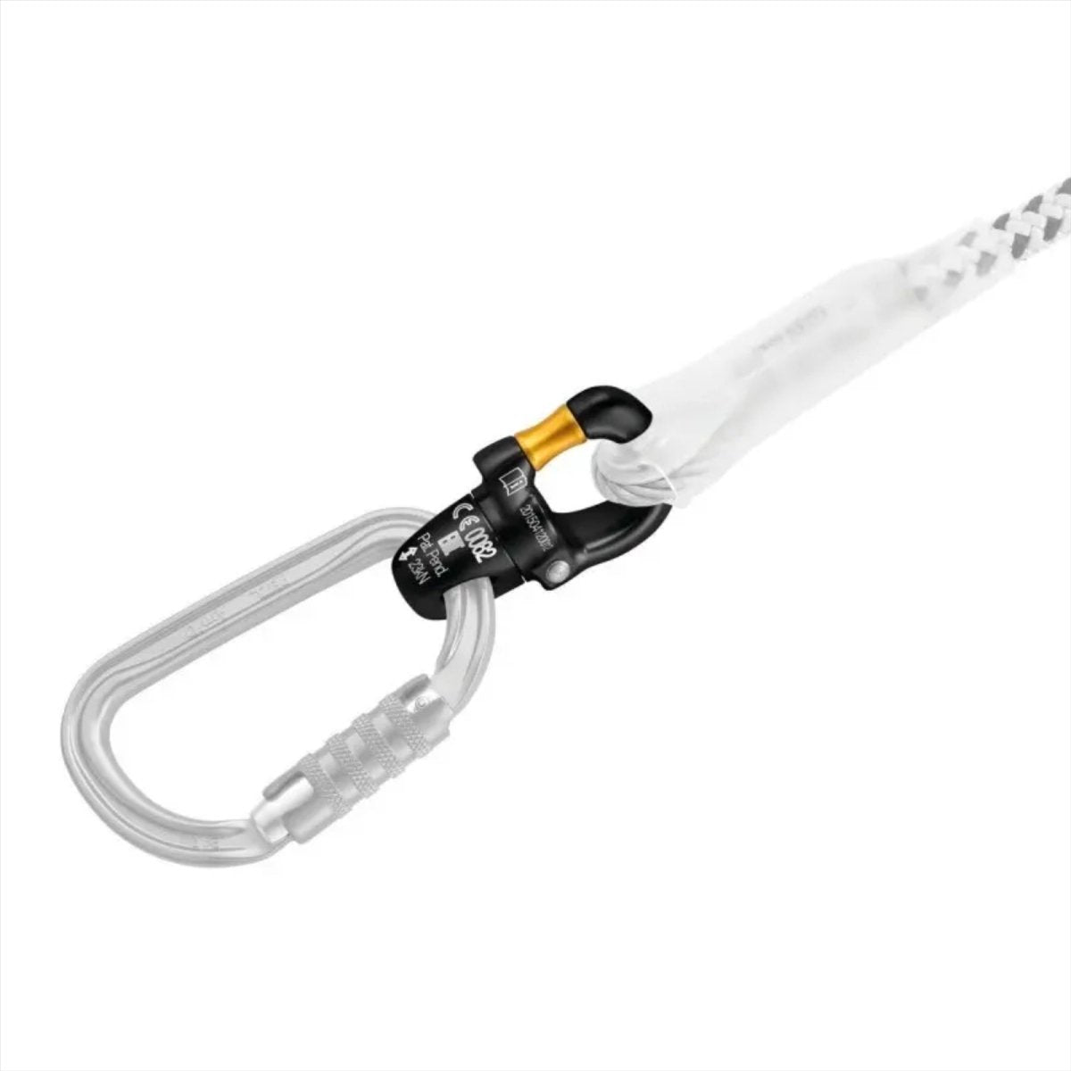 Kompaktowe, otwierane łożysko kulkowe PETZL Micro Swivel, krętlik wspinaczkowy, czarny
