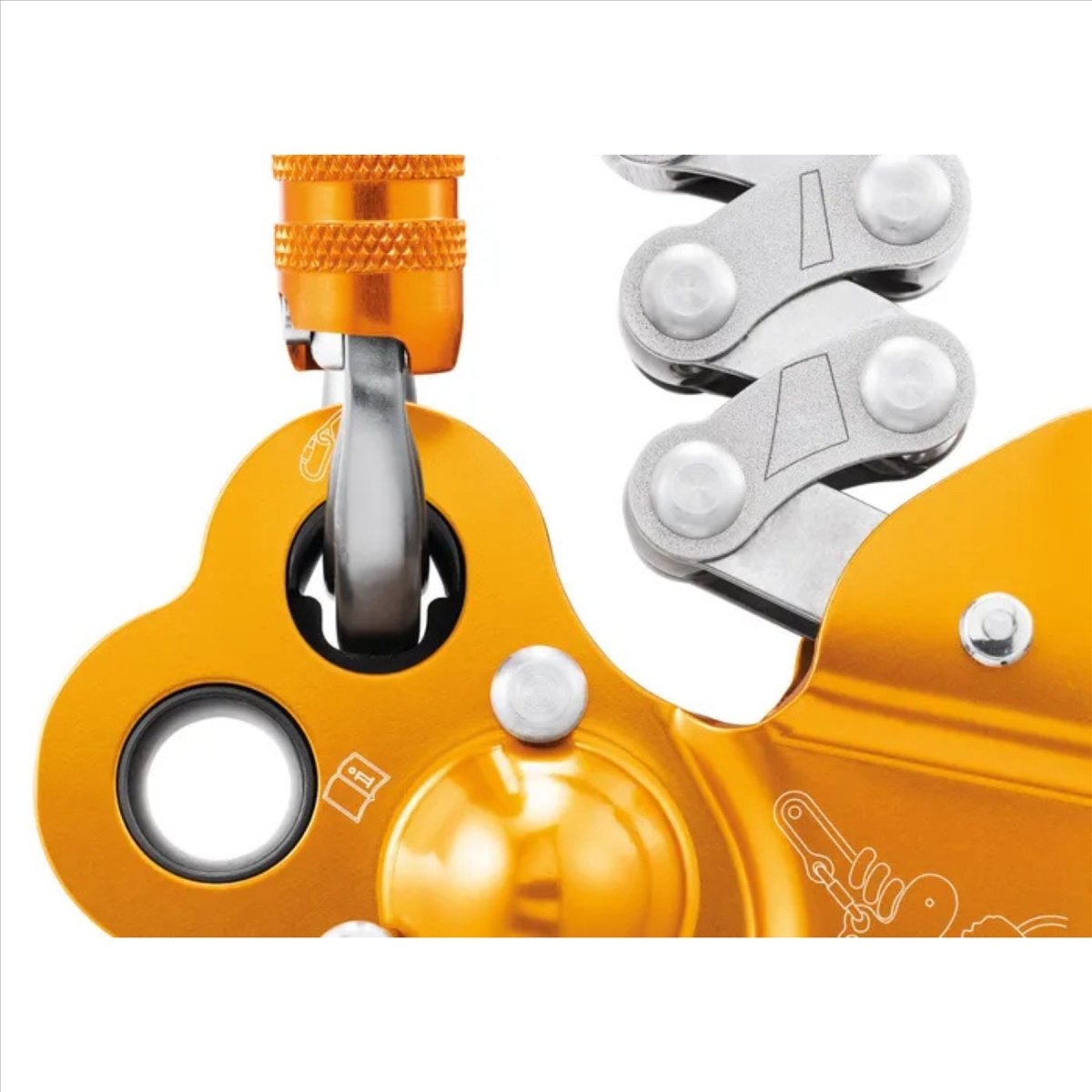 Petzl ZigZag Plus Descender Mechaniczny Prusik do wspinaczki po drzewach CE 0082 Pomarańczowy