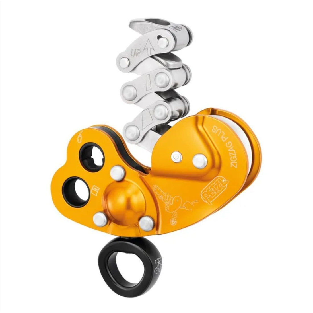 Petzl ZigZag Plus Descender Mechaniczny Prusik do wspinaczki po drzewach CE 0082 Pomarańczowy