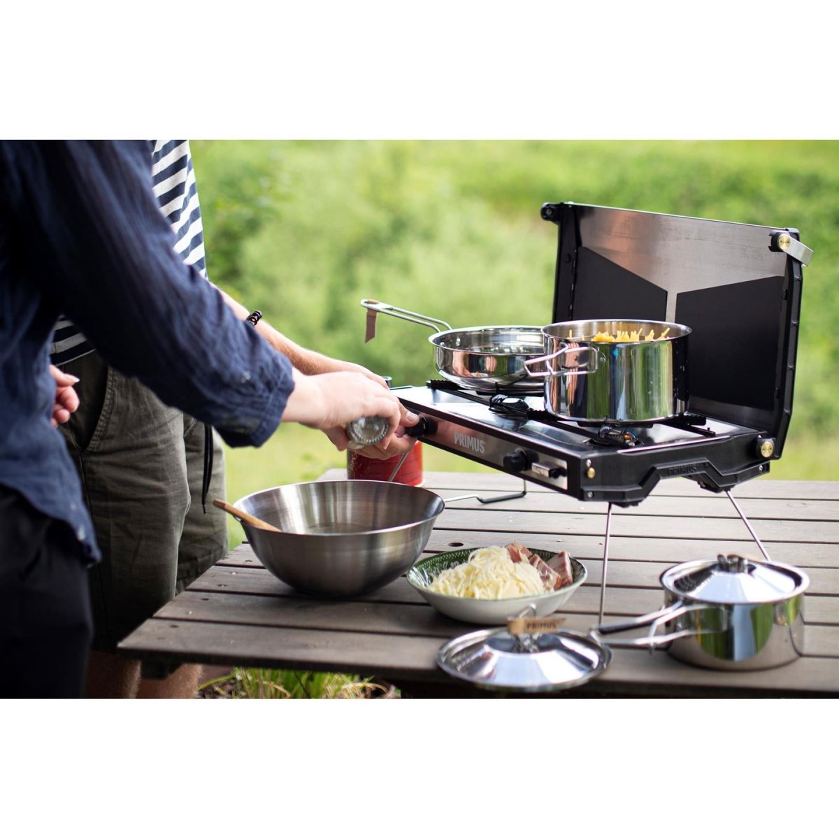 Zestaw do gotowania na ognisku Primus stal nierdzewna All-in-One Camping Camping Cooking