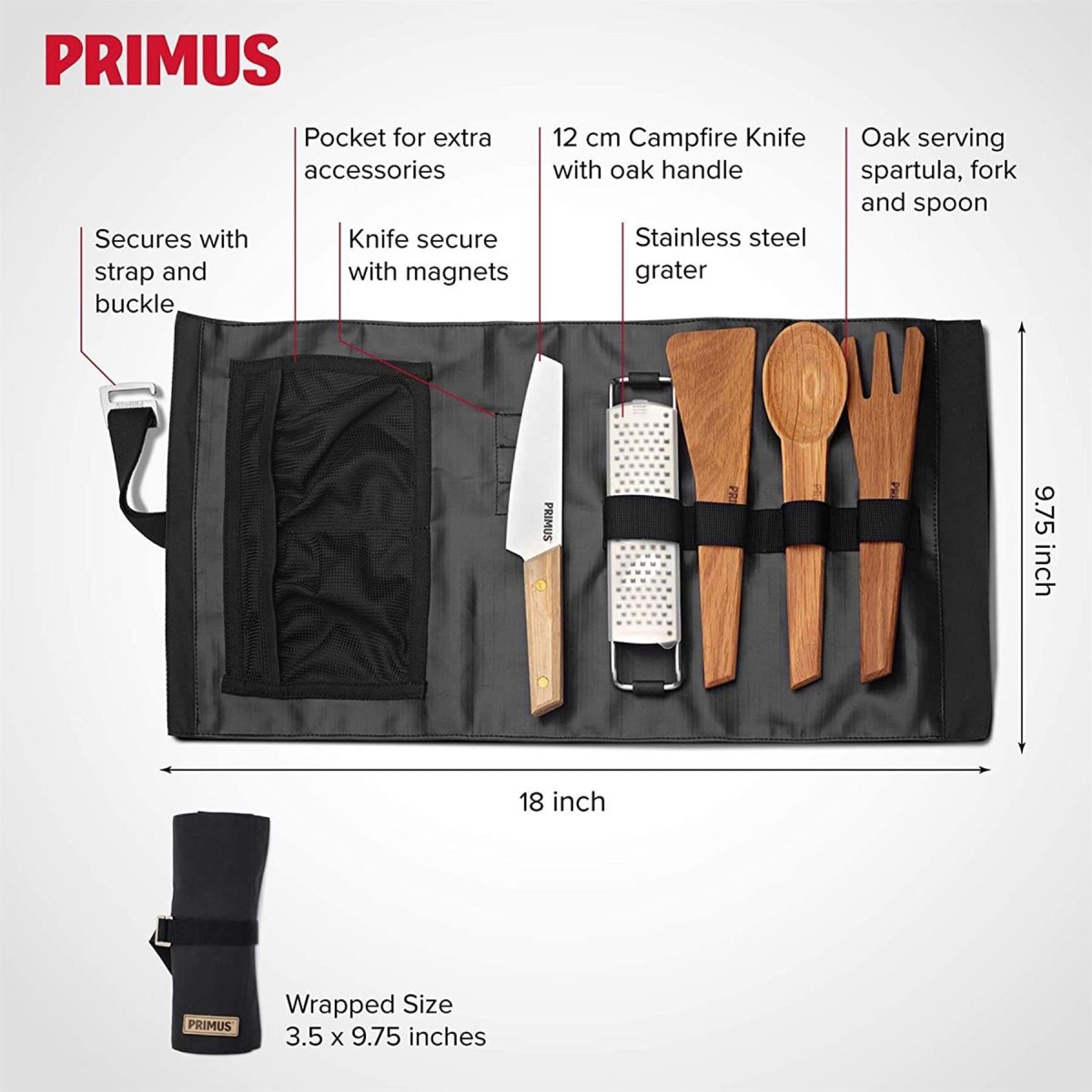Primus Conffire Prep Set Outdoor Camping Camping Camping Zestaw do turystyki noża noża łyżka noża