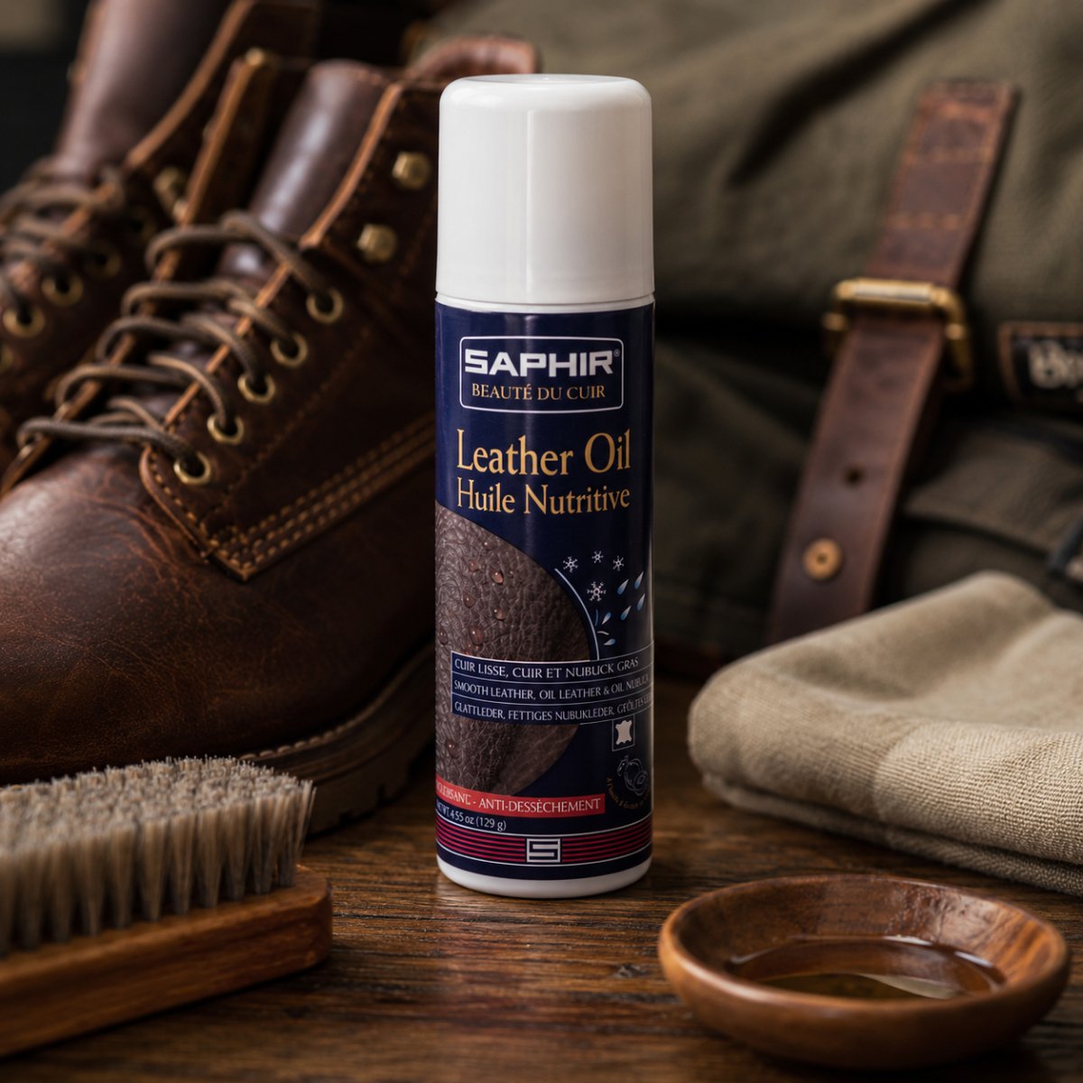 Saphir Leather Oil Odżywka i zmiękczacz do skóry 125ml Neutralny