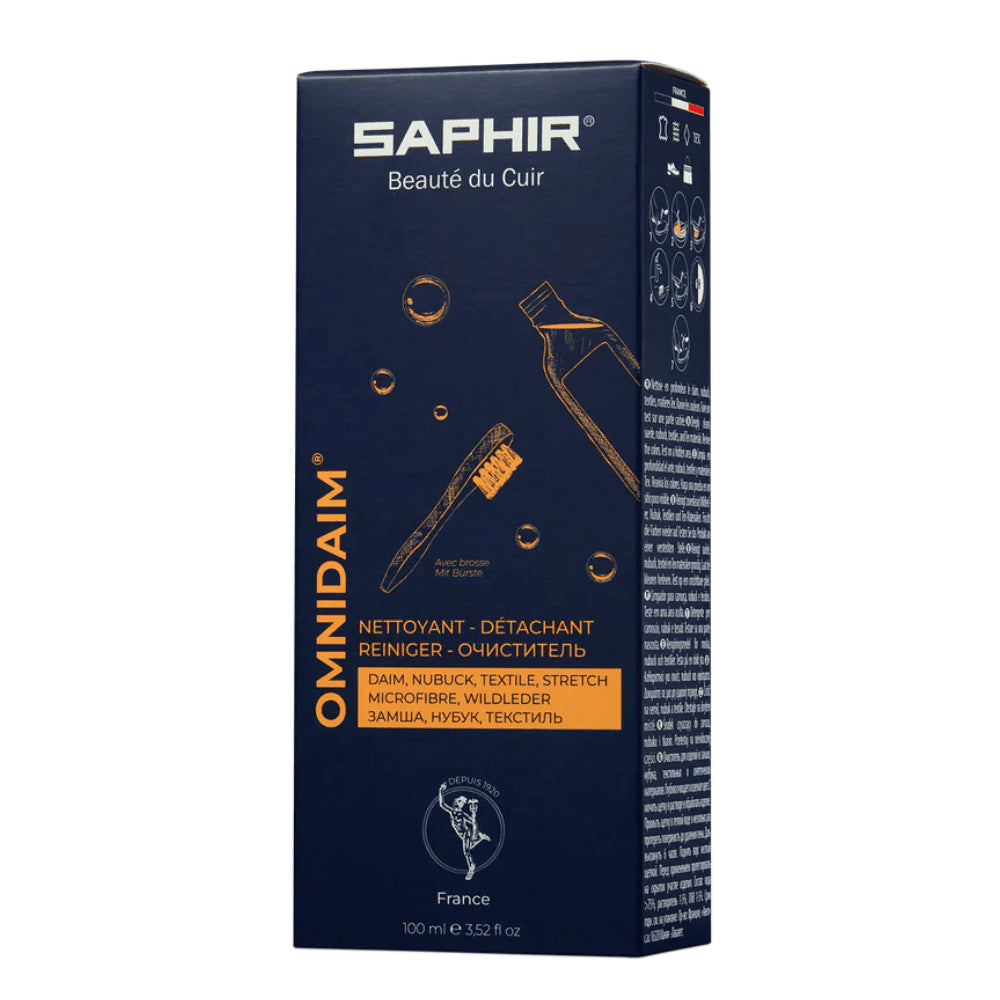 Saphir Omnidaim Suede Nubuk Środek do czyszczenia obuwia 100 ml Neutralna szczotka w zestawie