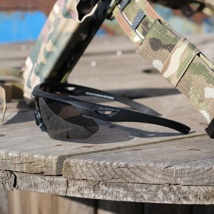 Okulary taktyczne Swisseye Nighthawk Pro z wymiennymi soczewkami, czarna oprawka - GoMilitar