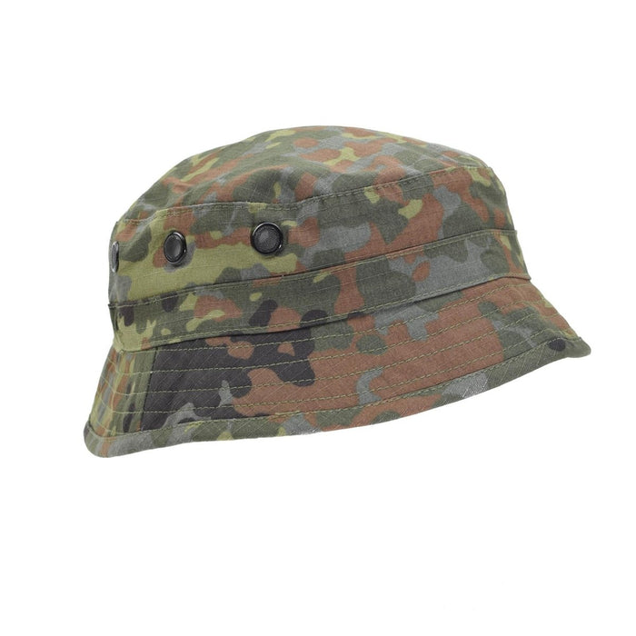 Kapelusz typu Bucket Flecktarn ripstop w stylu armii niemieckiej TACGEAR z otworami wentylacyjnymi zapewniającymi oddychalność i ochronę przed słońcem