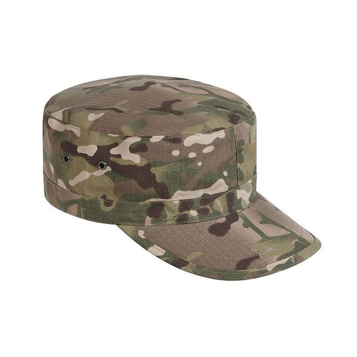 Czapka polowa TEXAR we wzór Multicam, z wytrzymałego materiału ripstop, z oczkami wentylacyjnymi i regulowanym letnim wizjerem taktycznym.