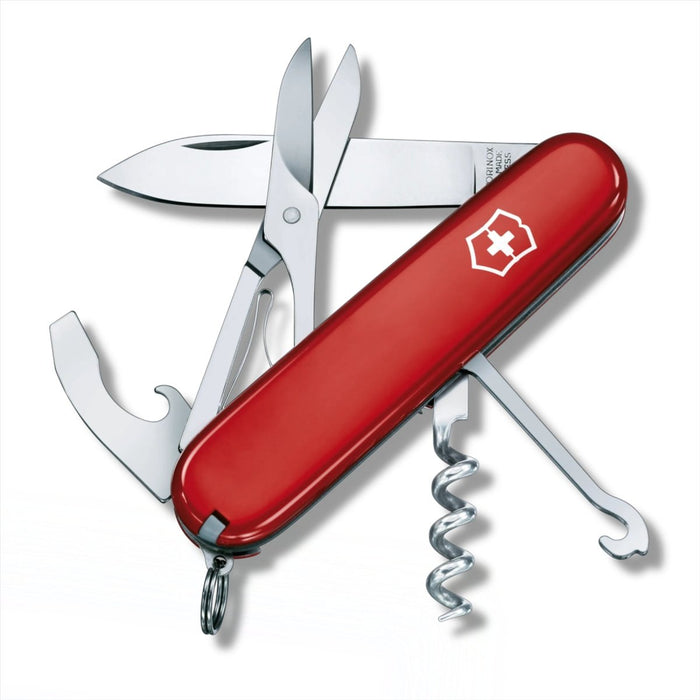 Czerwony wielofunkcyjny scyzoryk Victorinox Swiss 91 mm z 15 funkcjami, w tym nożyczkami i korkociągiem