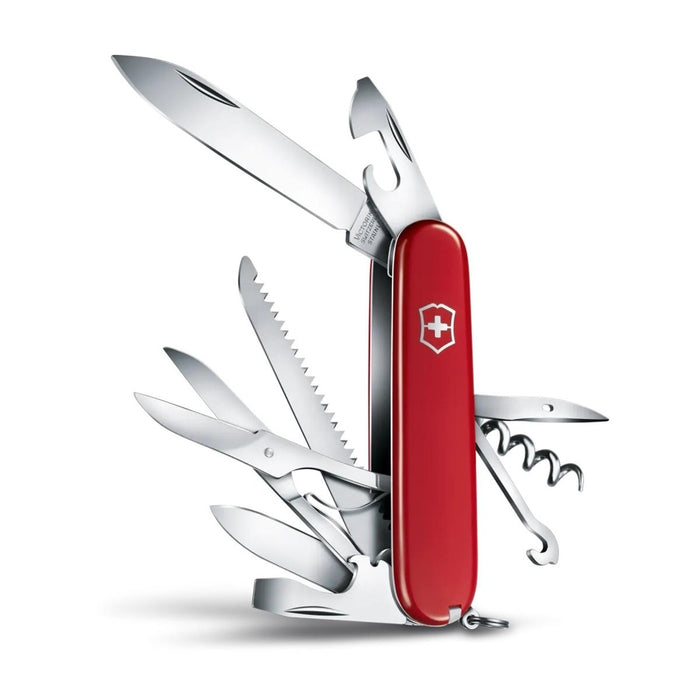 Nóż wielofunkcyjny Victorinox Huntsman 12 funkcji Czerwona rękojeść ze stali nierdzewnej - GoMilitar